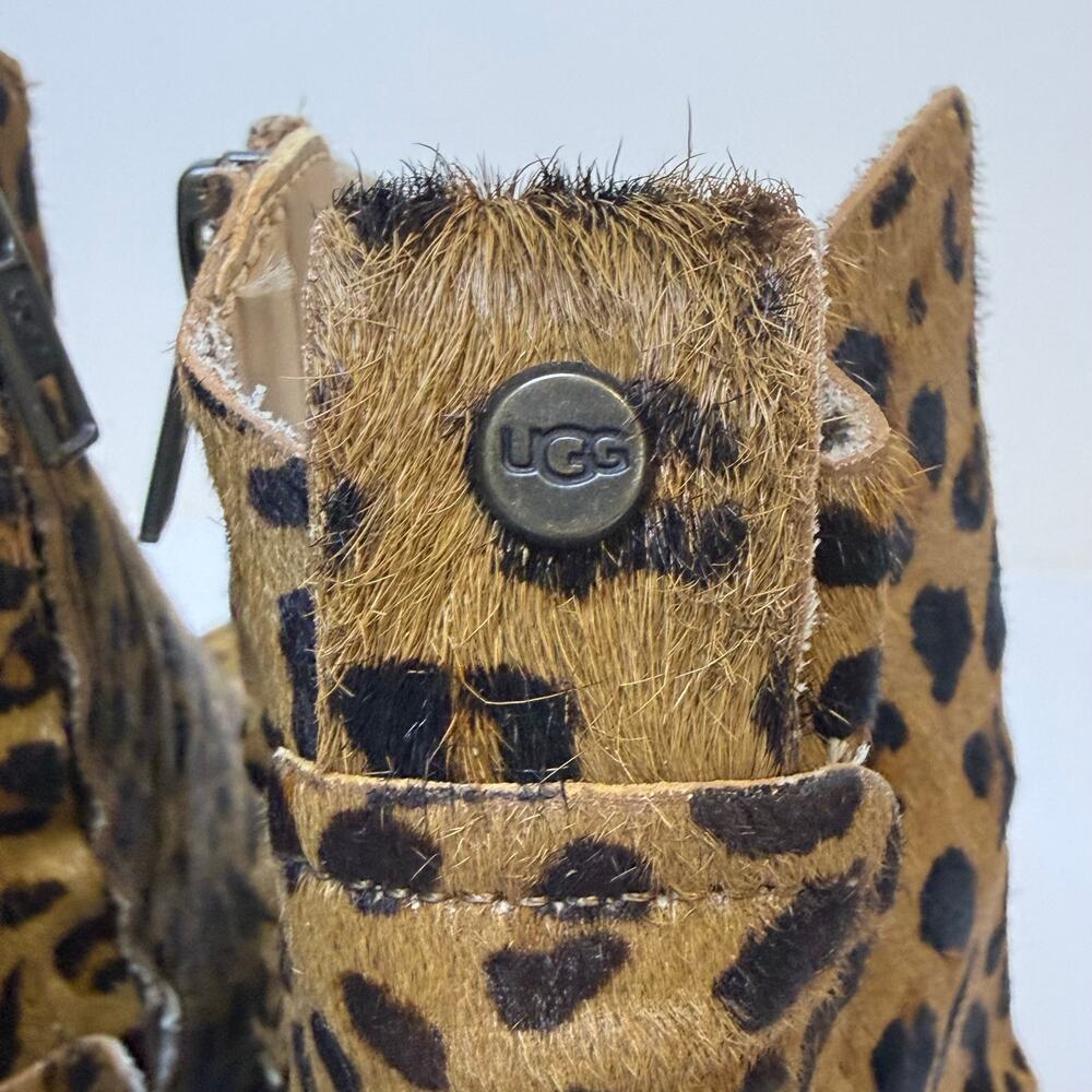 UGG Kingsburg Leopard Calf Hair Ankle Boots Size 7.5 - Picture 6 of 8